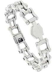 Sterling Silver Bicycle Chain Link Bracelet 1/2 inch wide, sizes 8, 8.5 & 9 inch