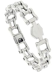 Sterling Silver Bicycle Chain Link Bracelet 1/2 inch wide, sizes 8, 8.5 & 9 inch
