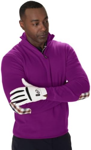 Aquascutum Golf Men's Zip Neck Jumper with House Check Sweater Small Purple