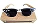 Bamboo Designer Clubmasters Sunglasses with Wooden Case By Zen Sunglasses