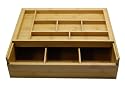 Lipper International 1894 Bamboo Drawer Organizer with Removable Dividers and Top Sliding Tray