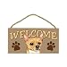 chihuahua27 - Chihuahua Tan Wood Welcome Door Sign 5x10