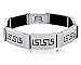 Men's Stainless Steel Greek Black Enamel