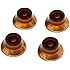 Musiclily Metric Size Plastic Speed Control Top Hat Bell Eletric Guitar Knobs for Gibson Les Paul Guitar Parts,Amber(Pack of 4)