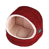 Cat Bed, Hooded Cat Bed - [4 Colours] - Large - 19" x 16" x 16" - Hand Finished, Coral Weaveby TIA PET WORLD