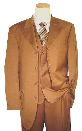 Buy Steve Harvey Brown “Code Red” Super 120′s Wool Vested Wideleg Suit By Zanetti