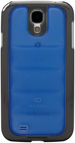 S4 Case, Samsung Galaxy S4 Aqua Soft Bubble Jelly Smartphone Carrying Case, Clear E300, E330 Mobile Cover With Anti-Shock, Including Protective Screen (Blue + Black Bumper)