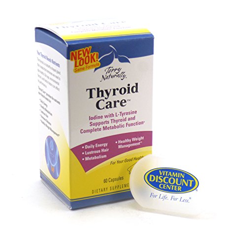 Bundle - 2 Items: 1 Bottle of Thyroid Care by Terry Naturally - 60 Tablets and 1 VDC Pill Box