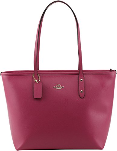Coach Cross Grain Leather City Zip Tote Bag Purse