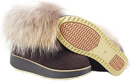 MILANAO Black Friday Women Winter Leather Thick TPR Soles Leisure Mid Heel Snow Boots(8.5 B(M)US,chocolate)
