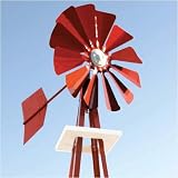 9' Red/White Backyard Windmill