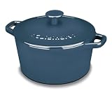 Cuisinart Chef's Classic Enameled Cast Iron 3-Quart Round Covered Casserole, Provencal Blue