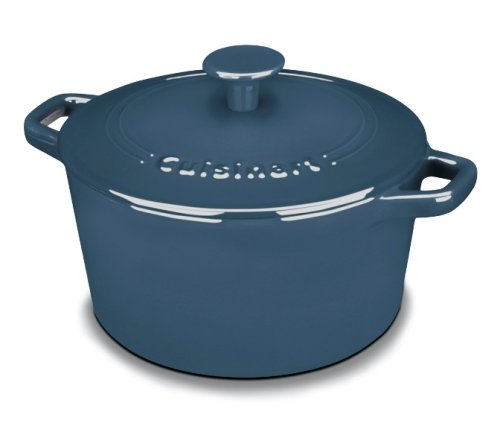 Cuisinart Chef's Classic Enameled Cast Iron 3-Quart Round Covered Casserole, Provencal Blue