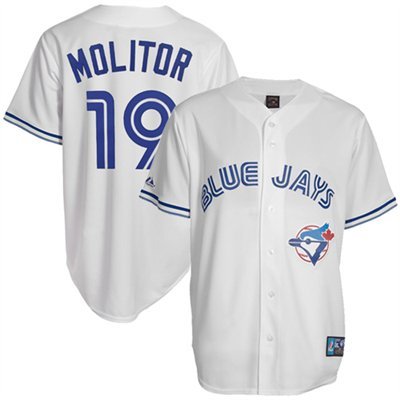Majestic Paul Molitor Toronto Blue Jays Replica Cooperstown Throwback Jersey - White (Large)