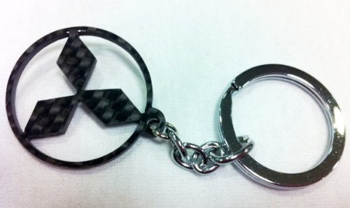 Mitsubishi Real Carbon Fiber Keychain