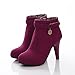 Latasa Women's Fashion Nubuck&velvet Ankle-high High-heel Boots,platform Boots, Buckles Decoration, Zips Side