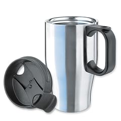 Isosteel VA-9572 Auto-Isolierbecher 0,4 L aus doppelwandigem 18/8 Edelstahl inkl. Kunststoff-Schraubdeckel mit verschlie�barer Trink�ffnung und Anti-Rutsch-Boden