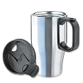 Isosteel VA-9572 Auto-Isolierbecher 0,4 L aus doppelwandigem 18/8 Edelstahl inkl. Kunststoff-Schraubdeckel mit verschlie�barer Trink�ffnung und Anti-Rutsch-Boden