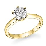 1/2 ct. Round Diamond Solitaire Engagement Ring in 14k Yellow Gold - Free Resize