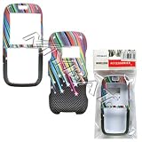 Carbon Fiber Falling Color Stars Design Snap-On Cover Case Cell Phone Protector for LG Rumor / Scoop / UX-260 UX260 / LX-260 LX260