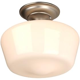 Schoolhouse Brushed Steel 12 Wide Ceiling Light Fixture by LAMPS PLUS