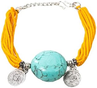 Beautiful Chunky Bracelet with Stones - Adjustable Length