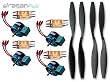 Combo 2 Pair 12x4.5 Counter Rotating Propellers, 4 CC 25A ESCs + 4 Himax 2812-0650 Brushless Motors