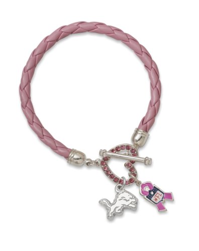NFL Detroit Lions Breast Cancer Awareness Bracelet by LogoArt®