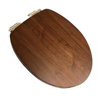 Comfort Seats C1B1ES-19CH Solid Wood Elongated Toilet Seat Piano Finish with EZ Close Chrome Hinges, Walnut