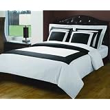 10-PC Black and white Full size(double bed) Hotel Down Alternative Bed in a bag Comforter... by sheetsnthings