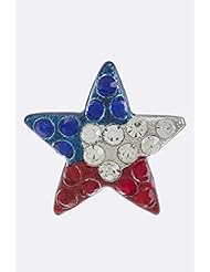 Jewelry: KARMAS CANVAS PATRIOTIC CRYSTAL STAR BROOCH - Karmas Canvas