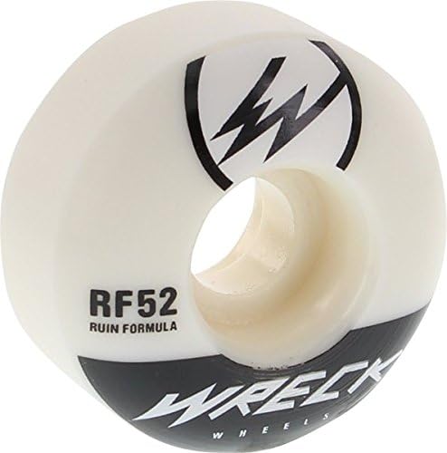 Wreck W1 52mm 101a White/Black Skateboard Wheels (Set of 4)