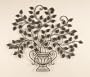 Large Tuscan Metal Urn and Plant Wall Grill