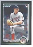 2010 Bowman CHROME Draft Picks Baseball Card # BDP1 Stephen Strasburg RC / Washington Nationals (RC - Rookie Card) MLB Trading Card in Screwdown Case