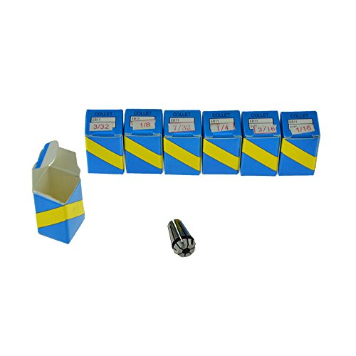 CycleMore Super Precision 7 PCS 1/16"-1/4" ER11 ER-11 Collets Set With 1/16",3/32",1/8",5/32",3/16",7/32",1/4"