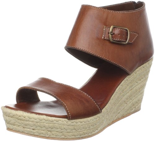 Fiel Womens San Lorenzo Womens Cuffed Wedge Sandal,Cognac,7.5 M US