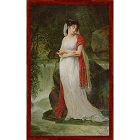 Tableau avec cadre: Antoine-Jean Baron Gros, "Christine Boyer / Painting by A.J.Gros", 43 x 71 - Bois Markant: Dark brown