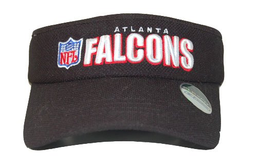 New Reebok Atlanta Falcons Flex Fit Sun Visor - Black (Size S-M), White Lettering