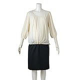 (ニッセン) nissen 【 マタニティ 授乳服 産前 産後 】 ニッセン × 犬印本舗 共同企画 通勤に使える きれいめ ワンピース 授乳機能付き アイボリー×黒 マタニティ3L