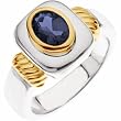 Sterling Silver and 14K Yellow Gold Iolite Ring