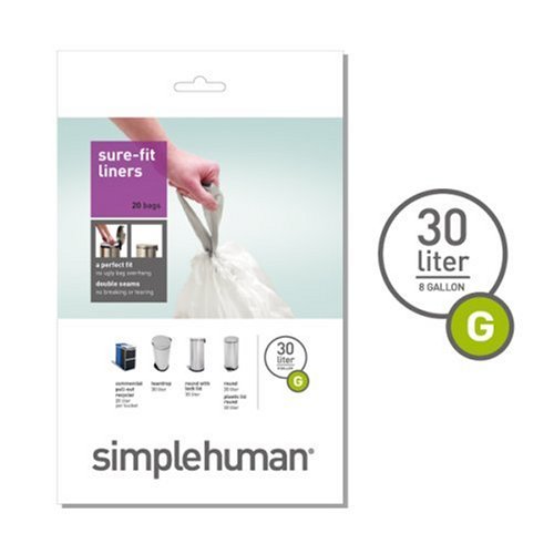 Simplehuman Bin Liners (20) - 30 Litre, Code G