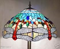 Tiffany Style Tiffany Floor Pole Dragonfly Stained Glass Lamp Lamps Takes 2 Blubls