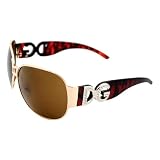 DG Eyewear Women's AVIATOR Style DG Logo Frame Sunglasses Shades Fashion With Storage BAG