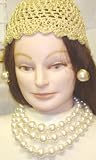 Fresh Water Thee Strand Ivory Pearl Short Chain Necklace and Earrings for Women and Teens Offered...