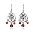 Sterling Silver Marcasite and Carnelian Chandelier Wire Earrings