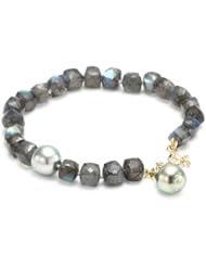 Gabrielle Sanchez Labrodorite Cube Black Tahitian Pearl Bracelet