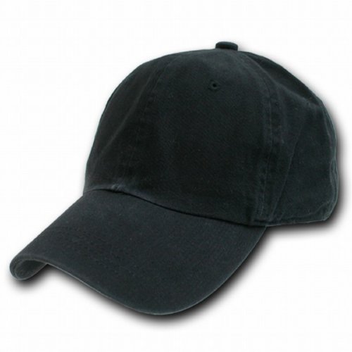 DECKY Washed Polo Cap Baseball Caps (Adjustable , BLACK)