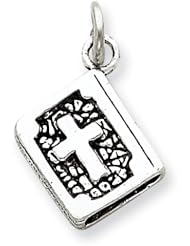 Sterling Silver Antiqued 3-D Bible Charm