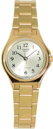 LTP1130 3-Hand Analog Ladies Fashion Gold Face Gold Metal Band Watch