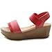 Ollio Women's Shoe High Heel Wedge Platform Strappy Sandal